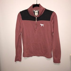PINK half zip up (xs)
